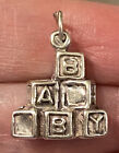 Vintage Sterling Silver ABC BLOCKS BABY CHILD’S TOY Charm