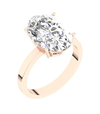 VVS E 4.0/5.0/6.0/7.0 Carat Lab Grown Oval Diamond Solitaire Ring 14K Solid Gold - Image 1 of 4