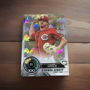 2018 BOWMAN CHROME SCOUTS TOP 100 ATOMIC REFRACTOR 81 TYLER MAHLE RC 25/150 REDS - Picture 1 of 2