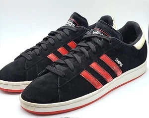 Adidas Campus II Original 018372 Mens Shoes Black Leather Sneaker Vintage Sz 11 - Picture 1 of 7