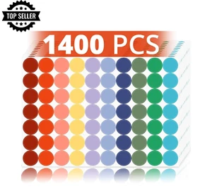 1400 Pcs Colored Dot Stickers, 3/4 Inch Round Color Coding Labels, 10 Color Circ - Picture 1 of 6
