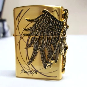 Zippo Amazon GOLD Lighters Genuine Org Packing 6 Flints set Free GIFT - Picture 1 of 11