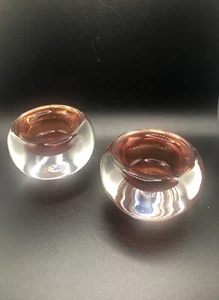 Leonardo Germany Kunstglas Kerzenständer ca. 2,25" hoch 2er Set rot/klar - Bild 1 von 14