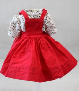 Vintage Madame Alexander CISSETTE Doll Red Jumper Dress Outfit Dotted Blouse - Picture 1 of 11
