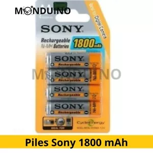 Piles Sony 1800 mAh NiMH C E Green AA LR6 Batteries Pack de 4 Piles - Picture 1 of 1