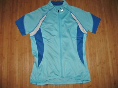 LIV Cycle JERSEY Bicycle Shirt Womens MEDIUM Bike SEAFOAM GREEN with BLUE - Image 1 of 2