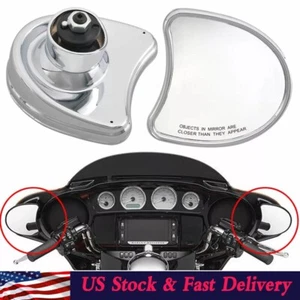 For Harley Touring 96-13 Batwing Inner Fairing Mount Side Rear Mirrors Chrome - Picture 1 of 12