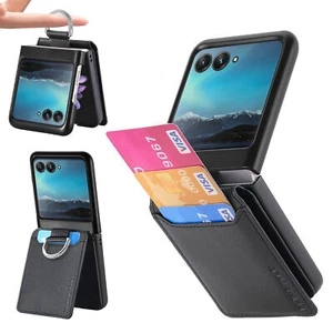 Für Motorola Razr Ultra 2025 / Razr Plus Wallet Back Case mit Kartenfach Ring - Bild 1 von 15