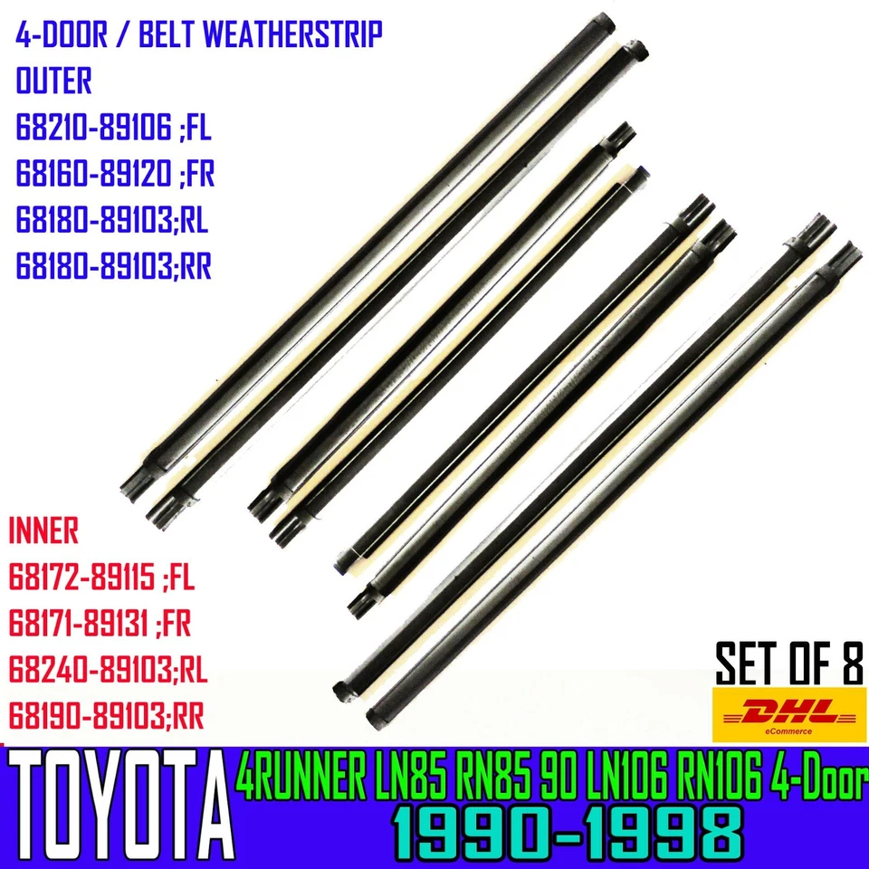 PARA TOYOTA HILUX 4RUNNER LN85 4D VENTANA CRISTAL INTERIOR EXTERIOR CINTURÓN RESISTENTE AL CLIMA X8 Foto 1 de 4