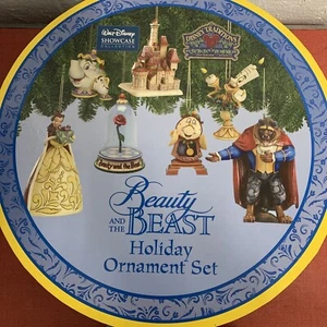 Jim Shore Disney Traditions Beauty And The Beast Holiday Ornament Set MINT RARE - Picture 1 of 18