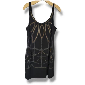 Bisou Bisou by Michele Bohbot women's black embellished sleeveless short dress - Picture 1 of 8