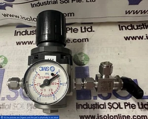 SMC EAR3000-F02-1N Regulator 0.02-0.2MPa W/ Swagelok SS-42S6MM-A SS Fitting SMT - Picture 1 of 12