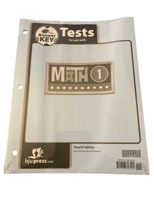 MATH 1 TESTS ANSWER KEY Packet~BJU Press~1st Grade~Homeschool Math~NEW/SEALED - Picture 1 of 1