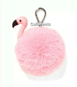 Bath & Body Works - Pink Flamingo Pom - Holder Pocket - Bac Key With Clip - Picture 1 of 1