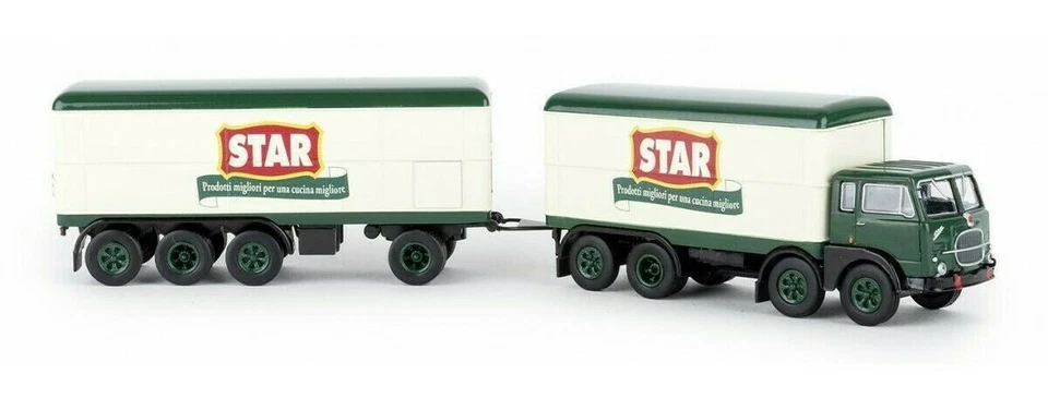 Brekina 58429 FIAT 690 Millepiedi con Rimorchio Salumificio Cesare Mase' Trieste