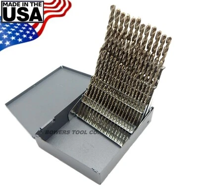 CLE-LINE Cle Line 60pc COBALT M42 NUMBER Wire Gauge Drill Bit Set with Index #1-60 USA