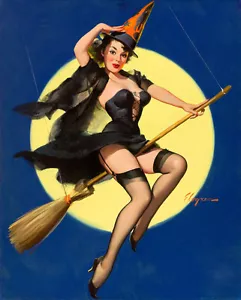 Halloween Vintage Pin Up 11 x 14" Fotodruck - Bild 1 von 1