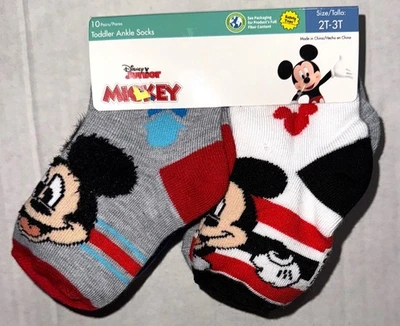 DISNEY 10 pares calcetines tobilleros mul/MICKEY MOUSE y amigos talla 2T-3T Foto 1 de 4