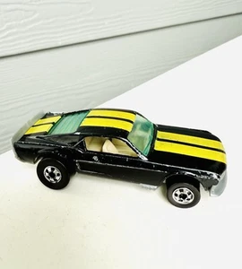 Hot Wheels 1982 Speed Machines Ford Mustang Stocker Black w Yellow Stripes - Picture 1 of 8