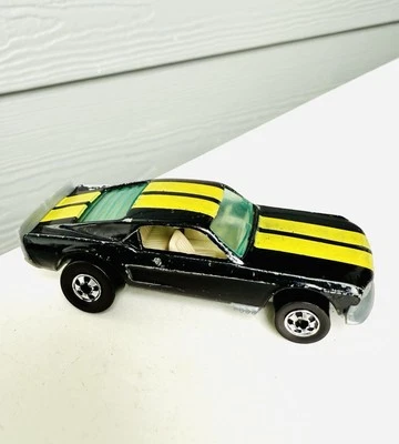 Hot Wheels 1982 Speed Machines Ford Mustang Stocker Black w Yellow Stripes - Image 1 of 4