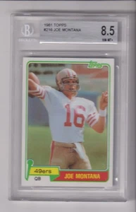 1981 TOPPS #216 JOE MONTANA RC CON BGS GRADO 8,5 - SAN FRANCISCO 49ERS - Foto 1 di 2