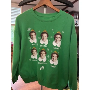 Felpa Natalizia Joyland Elf Movie Taglia Large Buddy Will Ferrell Expressions - Foto 1 di 3