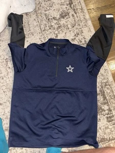 New Nike Dri Fit Dallas Cowboys Size Mens Large 1/4 Zip Pullover NFL Jacket Golf - Picture 1 of 8