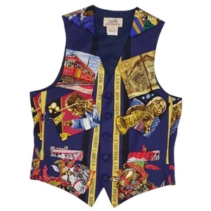Auténtico chaleco de seda Hermes para hombre talla 46 NUEVA ORLEANS EL JAZZ CRIOLLO ORIGINAL - Imagen 1 de 5