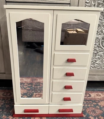 Retired American Girl Molly's Mirrored Chifforobe Armoire Closet & Clothing Bag - Image 1 of 4