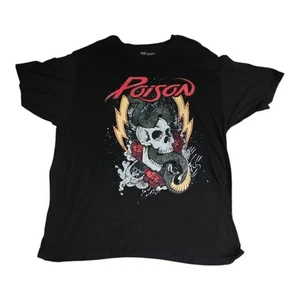 Poison Band T-Shirt Men's 2XL Black Skull Snake Roses Graphic Tee Rock 2018 - Picture 1 of 6