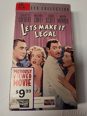 Lets Make It Legal 1951 (VHS, 1992) Marilyn Monroe, Colbert, Carey, Scott - Image 1 of 4