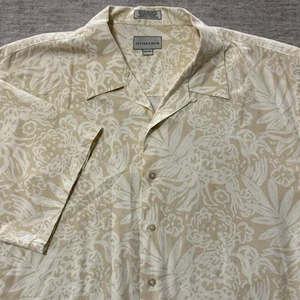 Cutter and Buck Men’s Hawaiian Button Up Shirt Sz XL Tan. Company logo On Sleeve - Picture 1 of 5