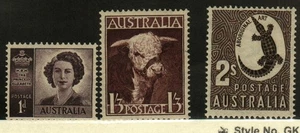 Australia #210, 211-2 MNH cow, crocodile - Picture 1 of 1