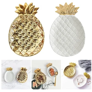 Decorative Pineapple Serving Plate Resin for Table Top Living Room Kitchen - Picture 1 of 15