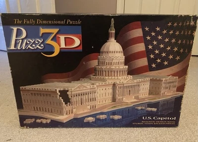 Puzzle dimensional 3D US Capitol DC Wrebbit completo 718 piezas de espuma 1994 Foto 1 de 4