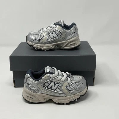 New Balance 530 Toddler 4C Silver Grey Bungee Athletic Running Shoes New - Image 1 of 4