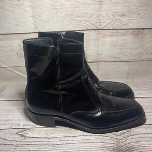 Florsheim Botas Negras Cuero Cremallera Lateral Elvis Beatle Retro Para Hombres 9.5 D De Colección - Imagen 1 de 14