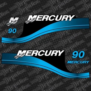 Fits Mercury 90 hp 2004-2005 Two Stroke Outboard Replacement Decal Sticker Set - Picture 1 of 7