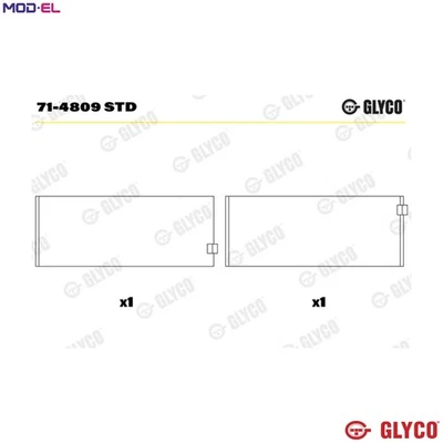 6x CONNECTING ROD BEARING 71-4809 STD STD FOR OM642.940/910/921/920/950 3.0L - Image 1 of 4