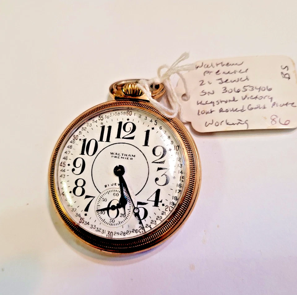 Vintage 1908 Waltham “Premier” 21 Jewels Size 16 Pocket Watch - Image 1 of 4