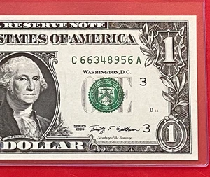 2009 $1 Dollar Bill FRN, ( PHILADELPHIA C ) UNCIRCULATED BANKNOTE. - Picture 1 of 3