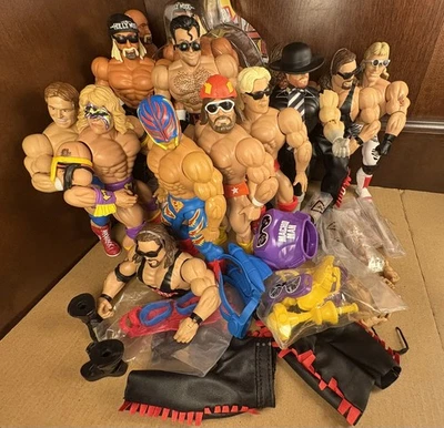 独家! 美泰 WWE 摔跤超级巨星混合套装 AWA REMCO WWF ECW NWA WCW 全新无标签 — 第 1/4 张图片