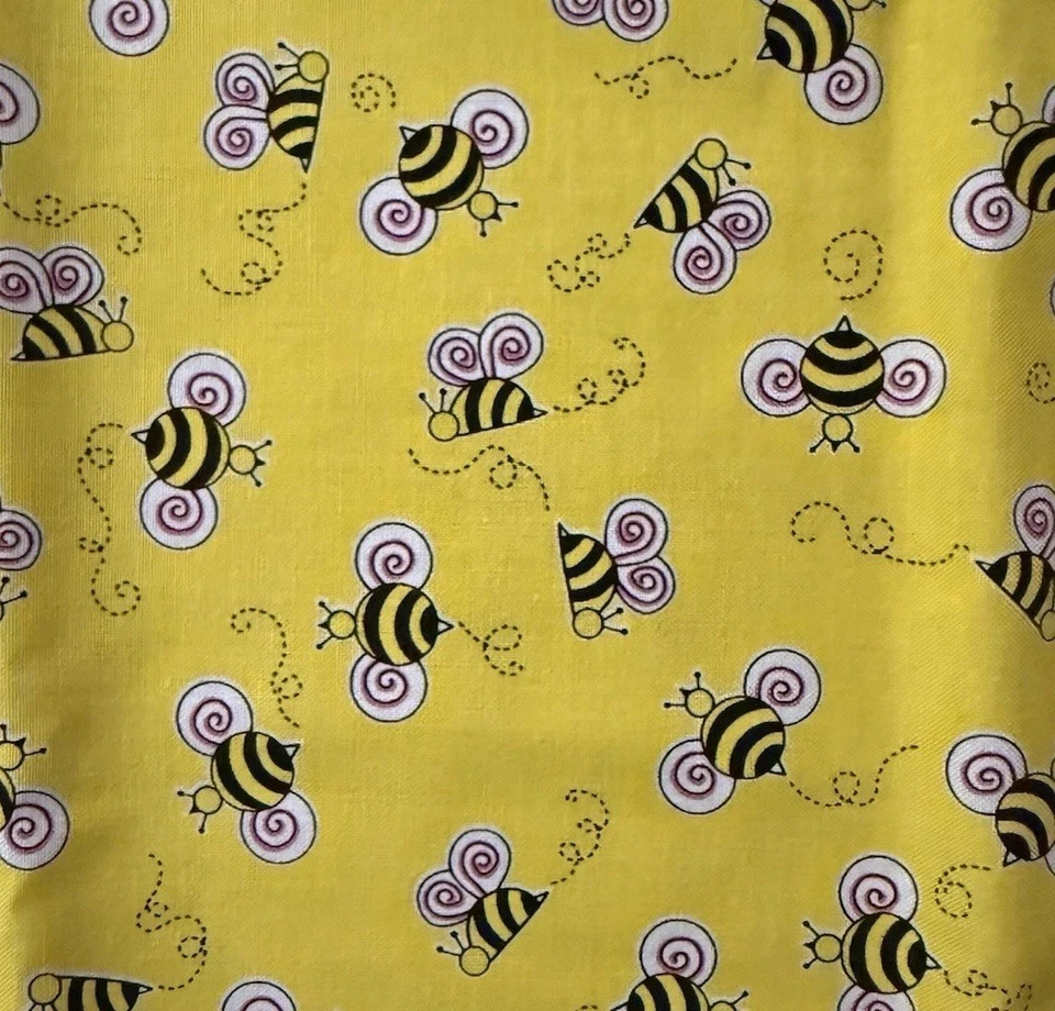 Exclusively Quilters Fabric TO BEE OR NOT TO BEE Bumblebees Yellow 29 x 44” - Image 1 of 3