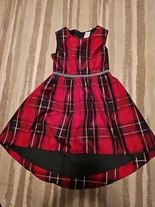 Girls Sz 7 Cute Red Paid Party Dress - Picture 1 of 7