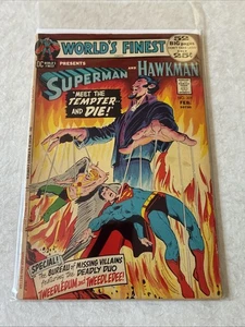 1972 World's Finest Superman & Hawkman # 209 Meet the Tempter and Die Comic Book - Foto 1 di 5