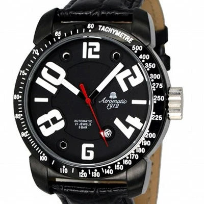 +++ GERMAN MECHANICAL AUTOMATIC watch 3-D DIAL DATE Aeromatic1912 A1380 +++ - Image 1 of 4