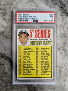 Topps Roberto Clemente 1967 quinta serie lista de verificación #361 PSA 7 85675088 de corte - Imagen 1 de 2