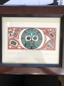 Whale Moon Raven firmado enmarcado firmado - Imagen 1 de 4