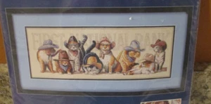 Dimensions Cross Stitch Kit 19” x 7” #7939 Creative Accents Cowboy Katzen PA - Bild 1 von 8