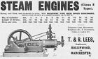 T&R LEES Hollinwood; Class E Type Steam Engines -Antique Engineering Advert 1909